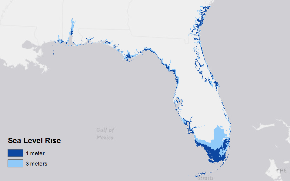 Sea Level Map Of Florida Map 9107